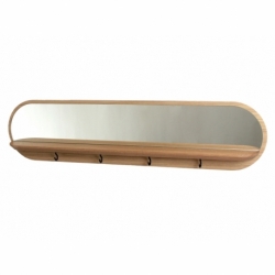 Etagère Vide-poche miroir porte-clés d'entrée Moonlight design en bois